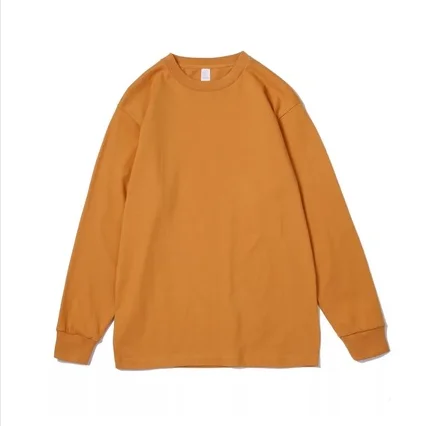 

Футболка han из чистого хлопка, Мужская Однотонная футболка с длинным рукавом, Свободный Топ, Женская белая рубашка