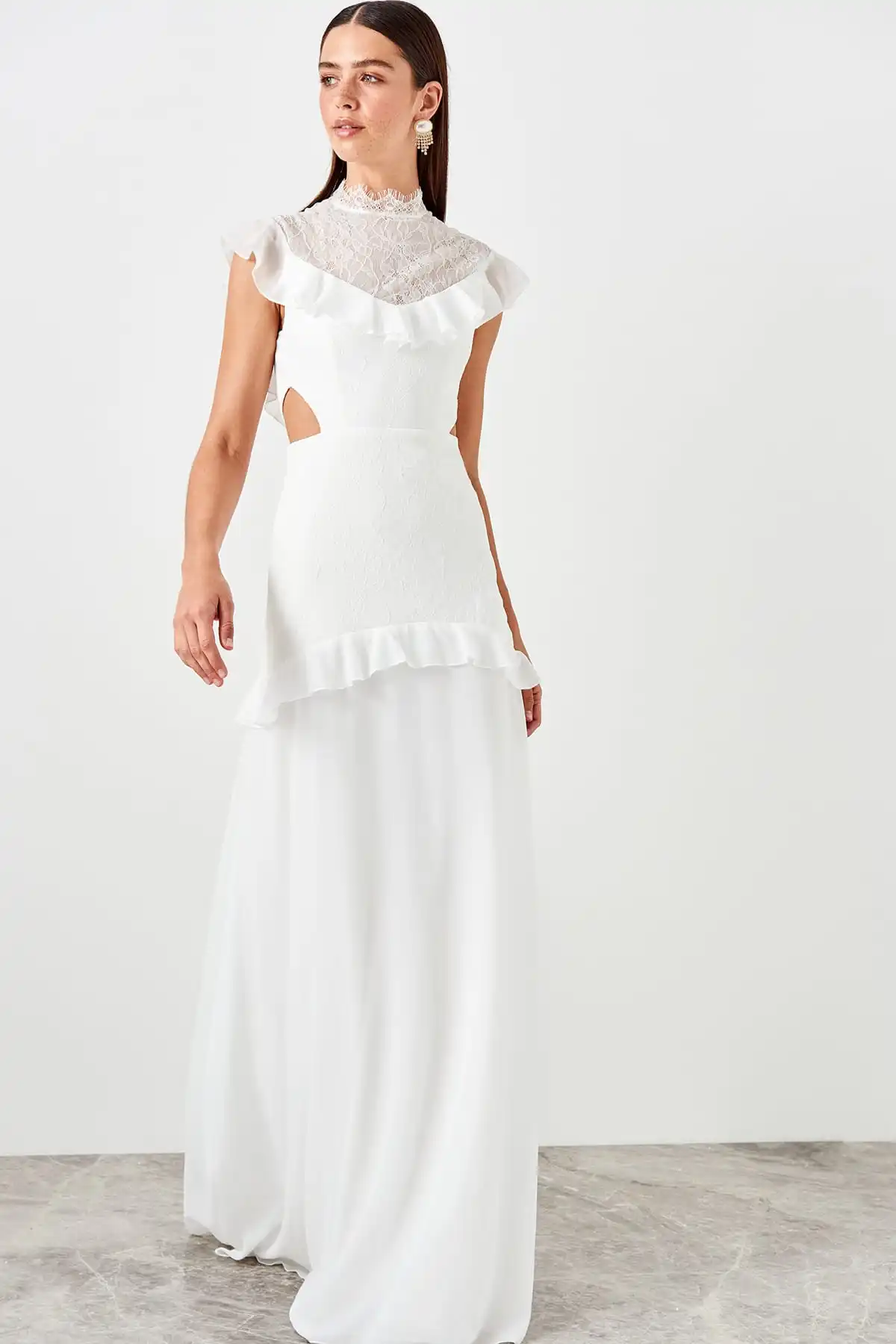 Trendyol маховик детальное вечернее платье TPRSS19DE0069 | Свадьбы и торжества