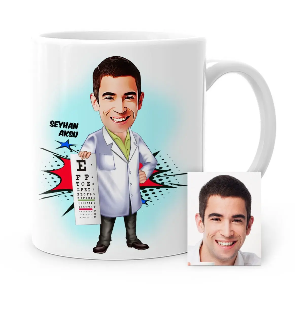 

Персонализированные Mr Eye доктор мультфильм белая кружка чашка-2