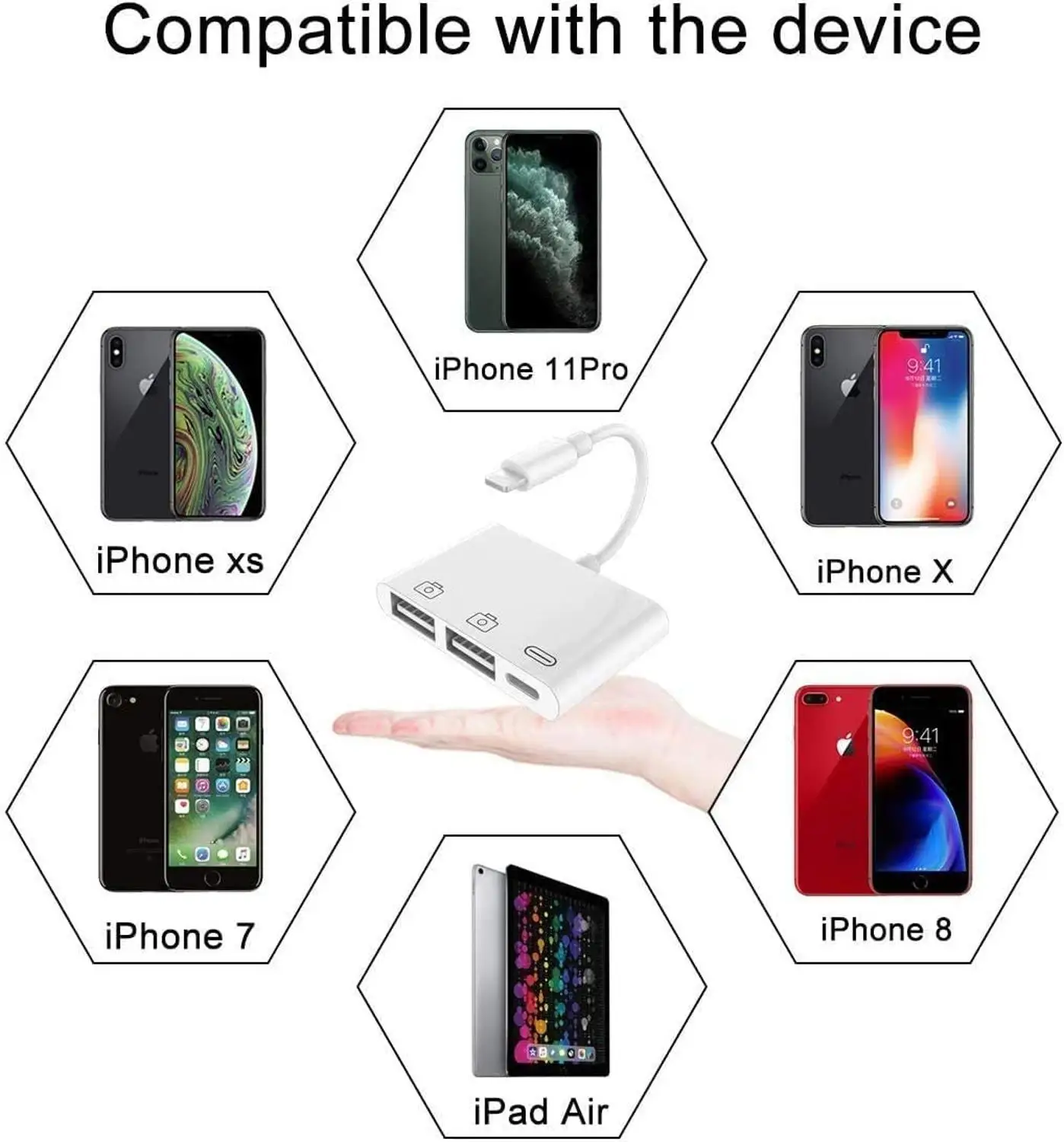 

OTG USB to Lightning Adapter Converter MIDI Piano Keyboard Camera Adapter For iPhone 11 ipad XS max XR X 8 7 6 6s 5 5s SE iOS 14