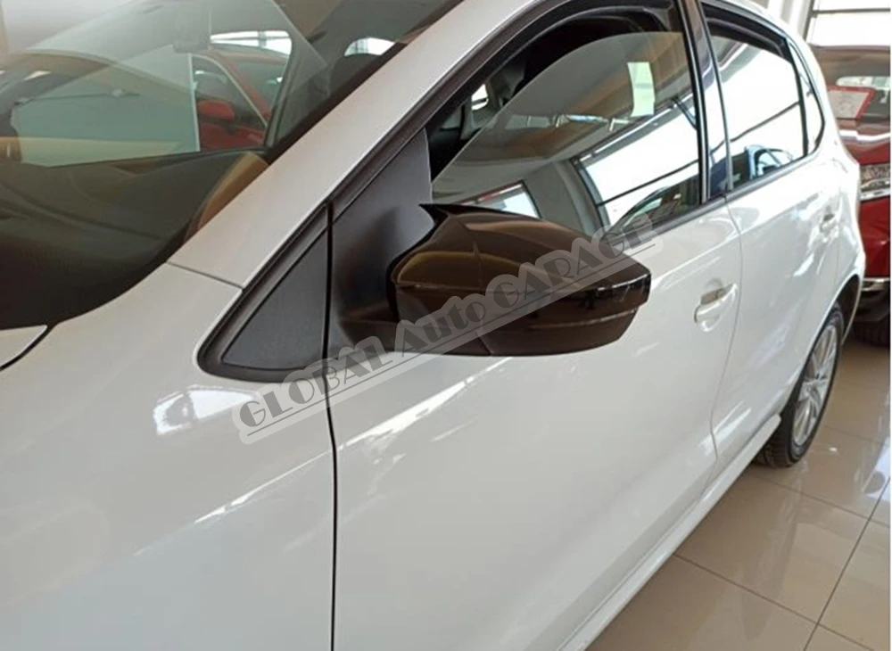 Чехол для зеркала VW Volkswagen Polo Mk5 Mk6 летучая мышь 2009-2021 глянцевое пианино черное 2