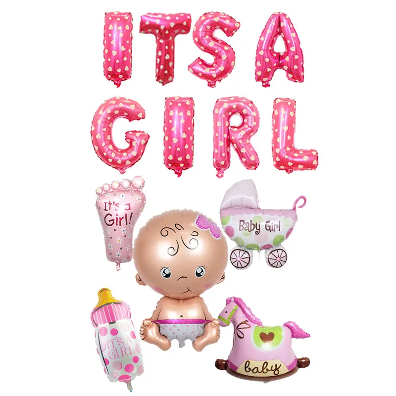 Its A Girl Set Пол раскрывает детский душ украшения шар установить его девочка его мальчик украшения Дети партии о ребенок для ребенка душ шары - Цвет: Its A Girl Set