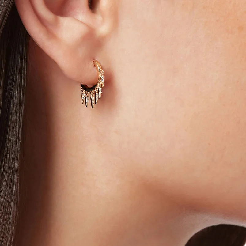 

LOZRUNVE Turkish Jewelry Fashion Mini Bead Huggie Earring 925 Silver Hoop Earring