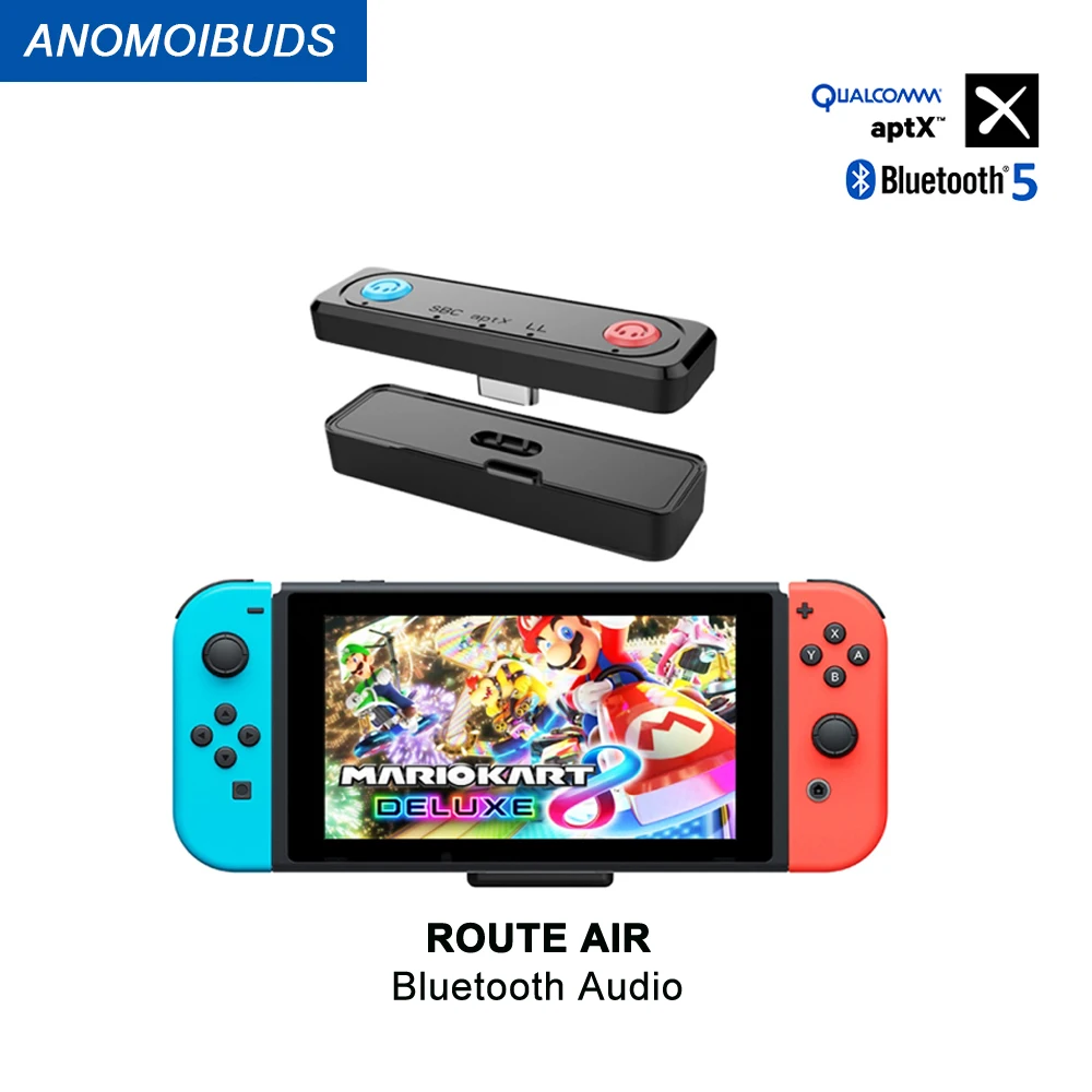 

AnomoibudsBluetooth Transmitter for Nintendo Switch Bluetooth 5.0 Wireless Audio Adapter APTX LL Accessories for Switch Lite PS4