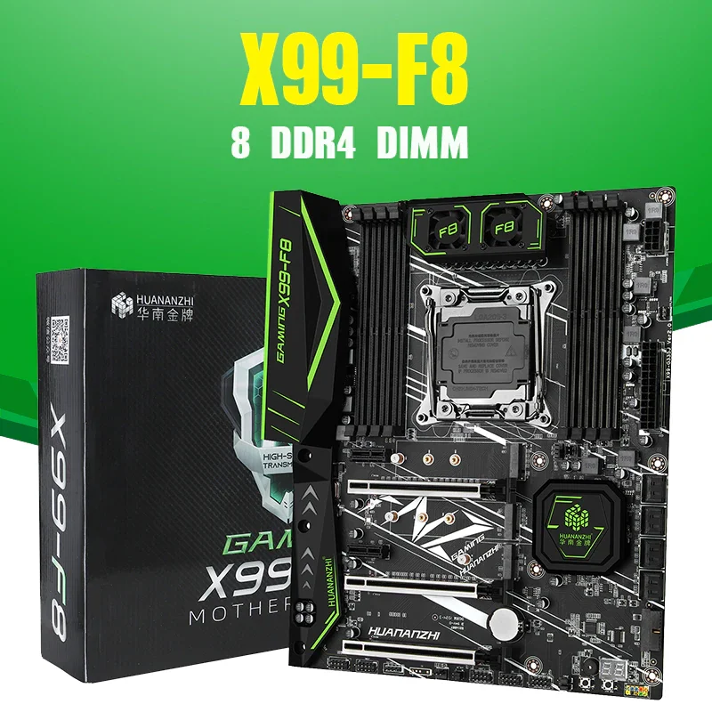 HUANAN ZHI X99 F8 материнская плата слот LGA2011 3 USB3.0 NVME M.2 SSD Поддержка DDR4 ECC REG памяти и Ксеон