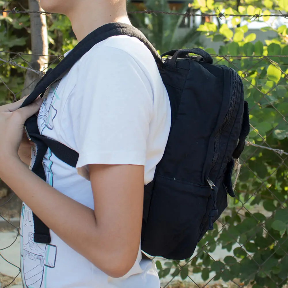 Старый хлопок карго Ситцевая сумка рюкзак 5109 черный унисекс женский и мужской