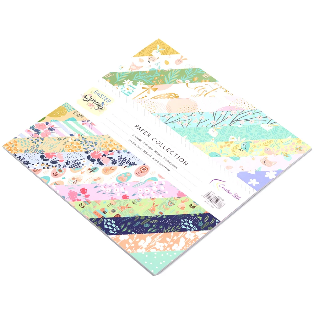Creative Path 12 Inch Scrapbooking Paper Crafts Background Decorative Pattern Easter Foil Designer 20 Sheets Pack DIY 305x305mm |