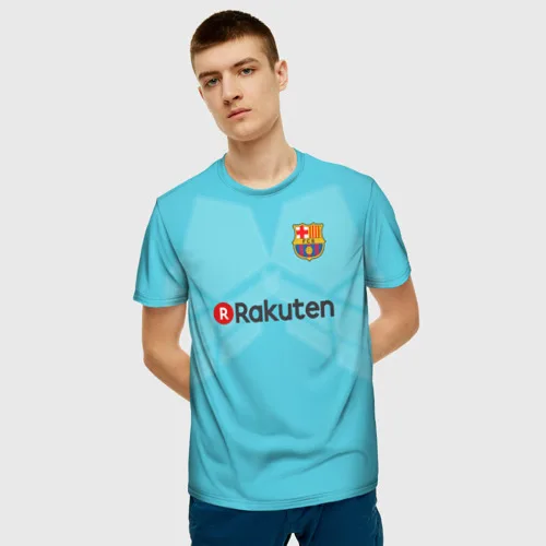 Мужская футболка 3D Лео Месси Форма Гостевая 17/18 | одежда