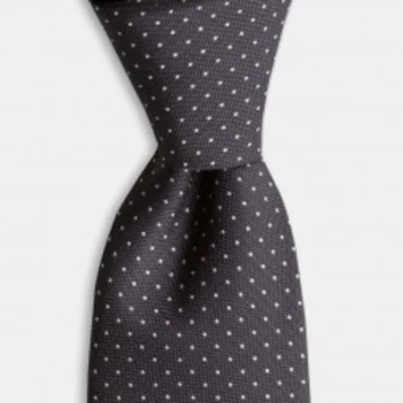 

White dot pattern gray tie 67825972