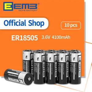 EEMB 10PCS 3.6V Lithium Battery ER18505 4100mAh Batteries Non-Rechargeable Battery for Home Monitor Electric Meter Window Sensor