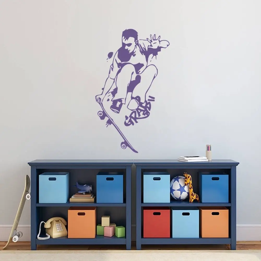 

Skate Board Board Grip Tricks Decal Wall Art Skateboard Sports Sticker for Home And BedRoom Decoration Removable A002498