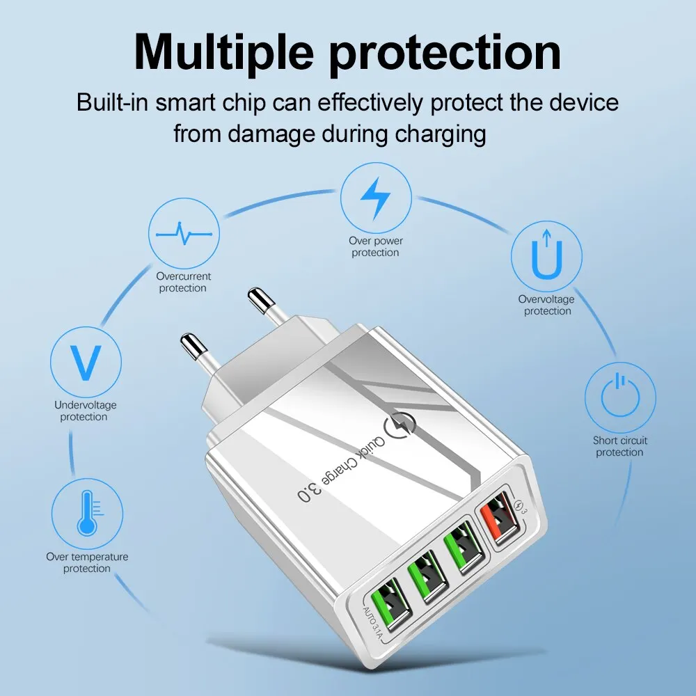 USB-адаптер для быстрой зарядки телефонов планшетов Qualcomm Quick Charge 3 0 универсальный