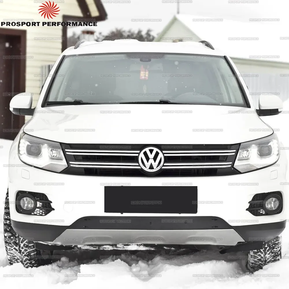 Защитная зимняя заглушка решетки переднего бампера для Volkswagen Tiguan 2011-2015 ABS пластик