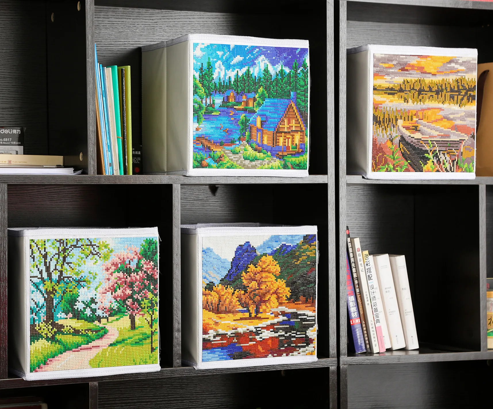 Набор для рисования с круглыми камнями и полотном Стикеры корзины ручной работы