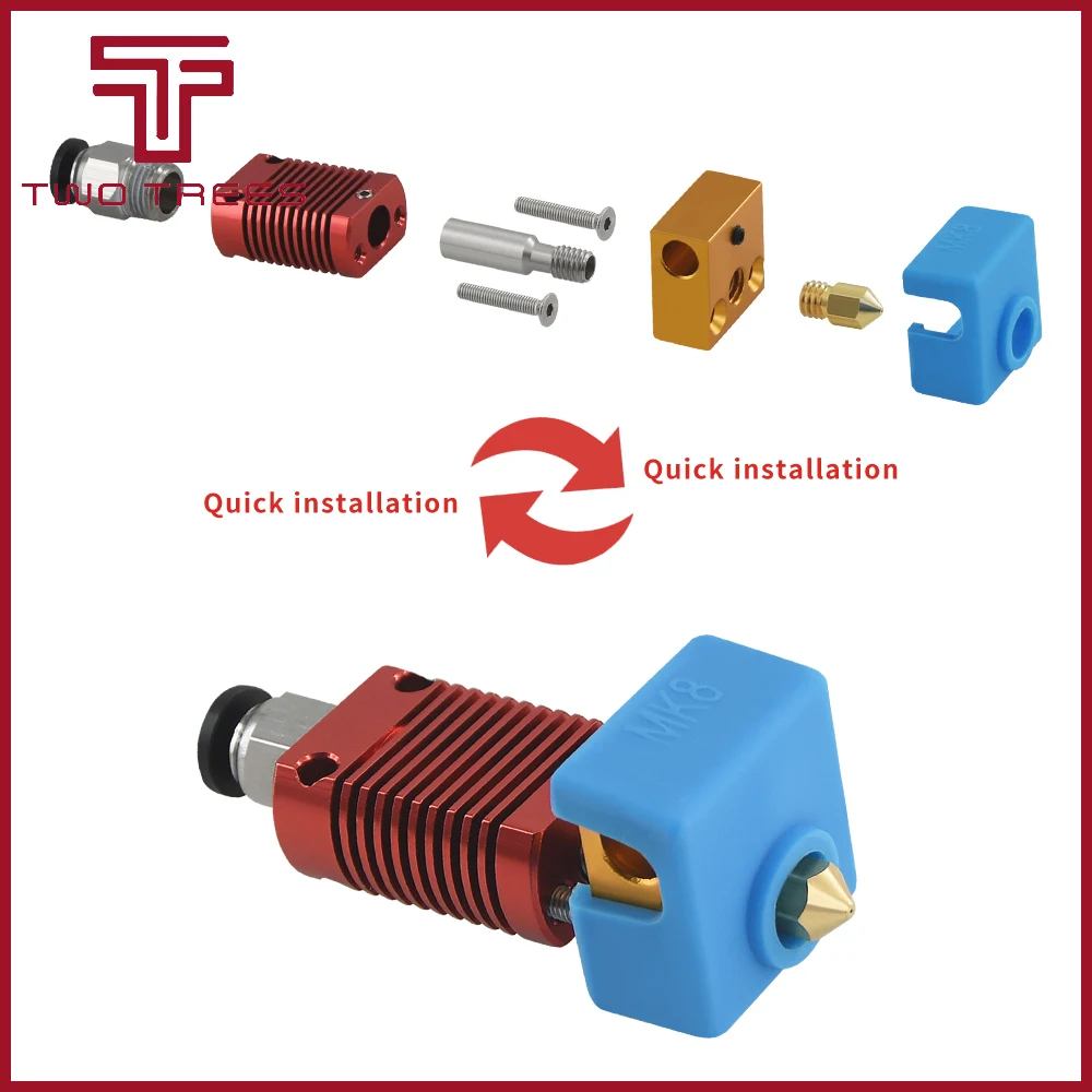 MK8 Собранный экструдер Горячий Конец комплект для принтера Ender 3 CR10 сопло 1 75 мм 0 4