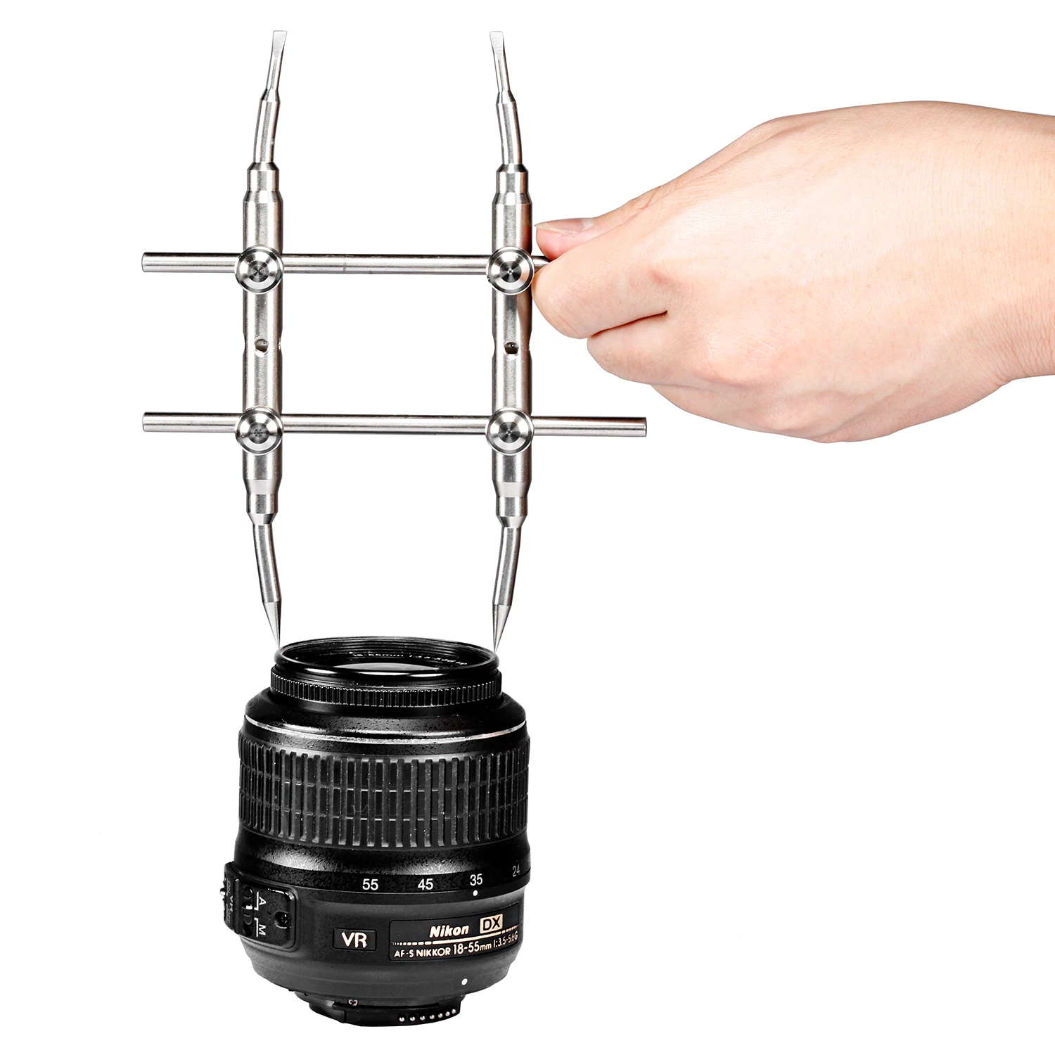 

Neewer Professional Curved Tips DSLR Camera Lens Spanner Wrench Repairing Opening Tool Stainless Steel for Most DSLR Cameras