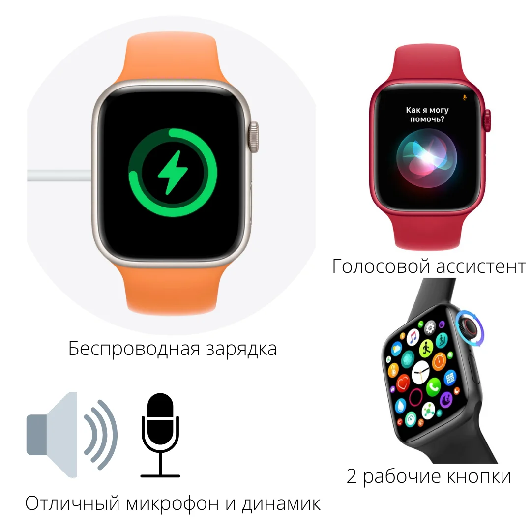 X7 Смарт часы 7 поколения 41мм Беспроводная зарядка Bluetooth звонки динамик микрофон
