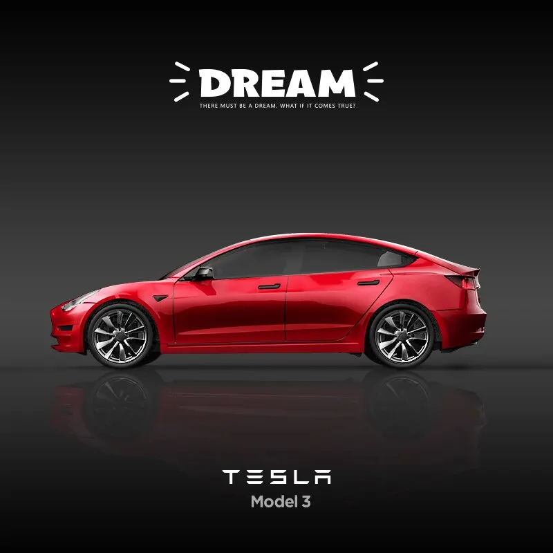 Лидер продаж! Литая машина Tesla Model 3 Новое поступление игрушечные автомобили 1/64 из