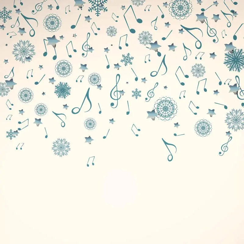 Занавеска Рождественская музыкальная тематика с музыкальными нотами и