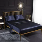 Простыня из шелковой атласной ткани, дышащая Регулируемая Наволочка на матрас с резинкой, 4 предмета, наволочка