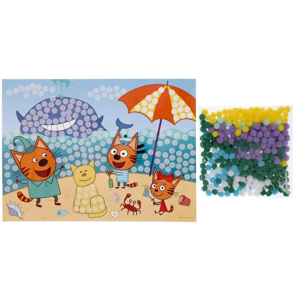 Набор д/детского тв-ва Три Кота аппликация из помпонов 17х23 см Мульти Арт 245-TC |