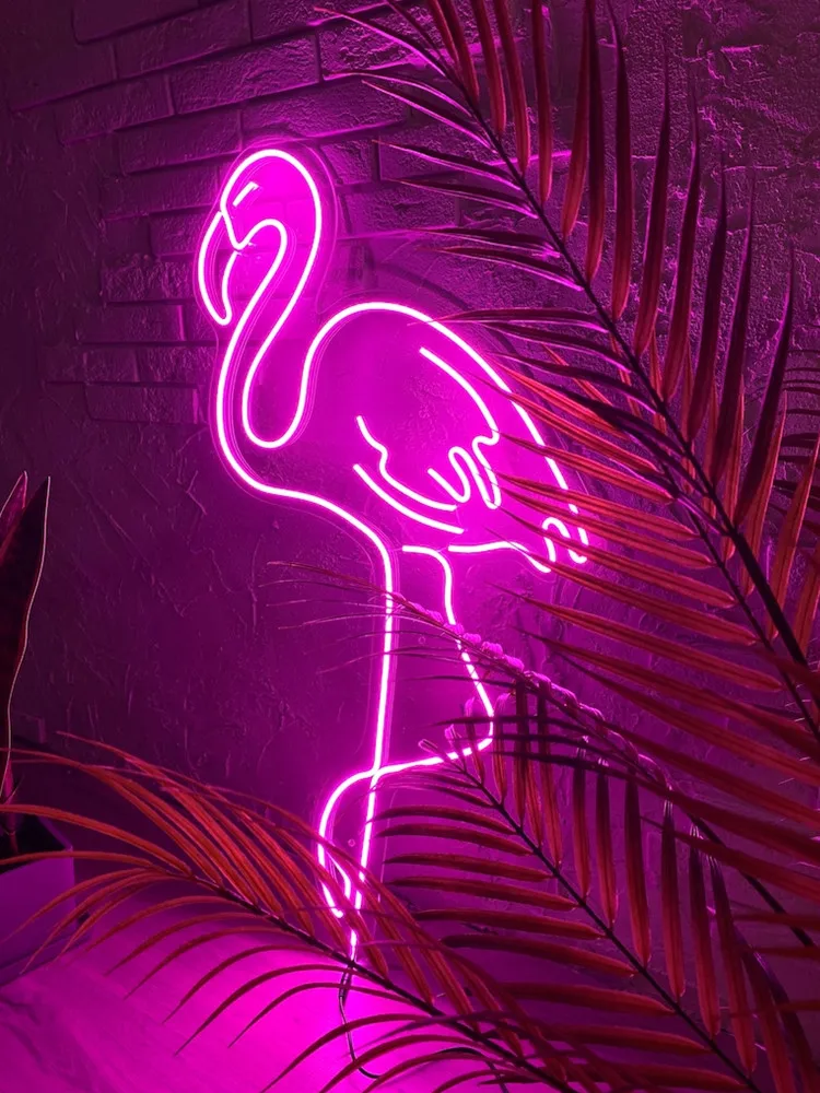Розовый фламинго на заказ неоновая вывеска светодиодсветодиодный гибкая доска