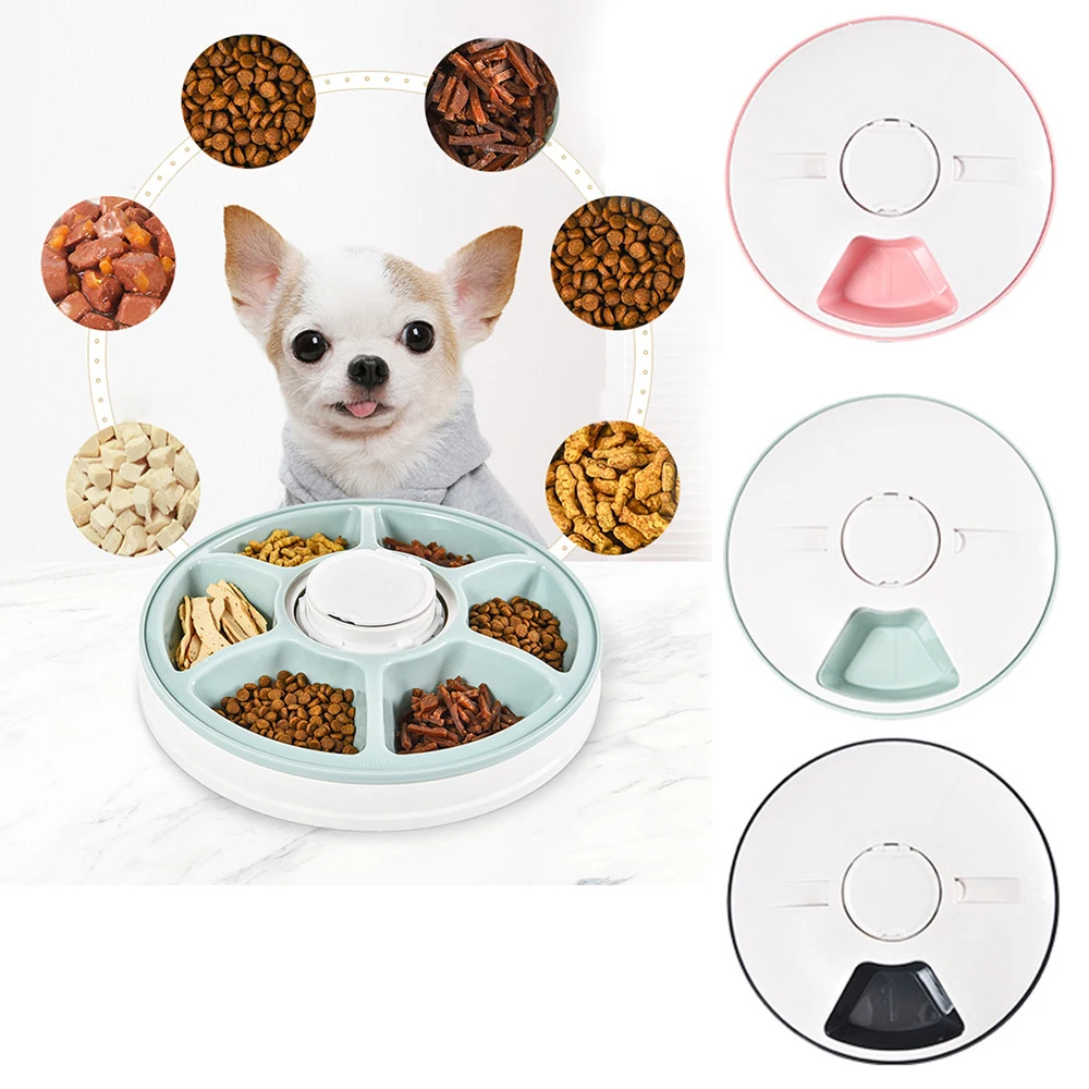 Автоматический кормушка для домашних животных 6 блюд сеток Электрический