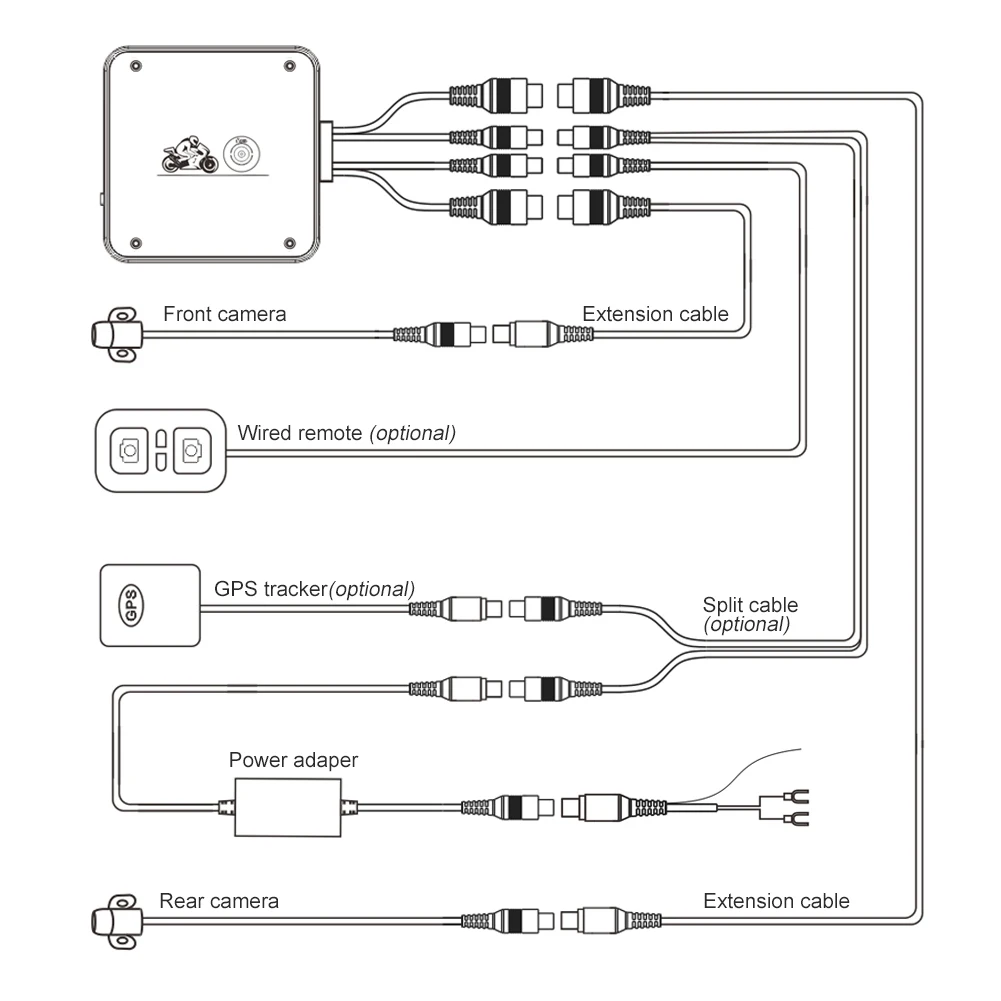 SYS VSYS полный корпус водонепроницаемый мотоцикл камера рекордер P6FL WiFi двойной 1080P Full HD мотоцикл dvr видеорегистратор Черный gps коробка