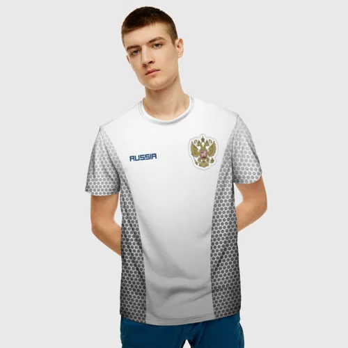 Мужская футболка 3D Сборная России форма с сеткой | одежда