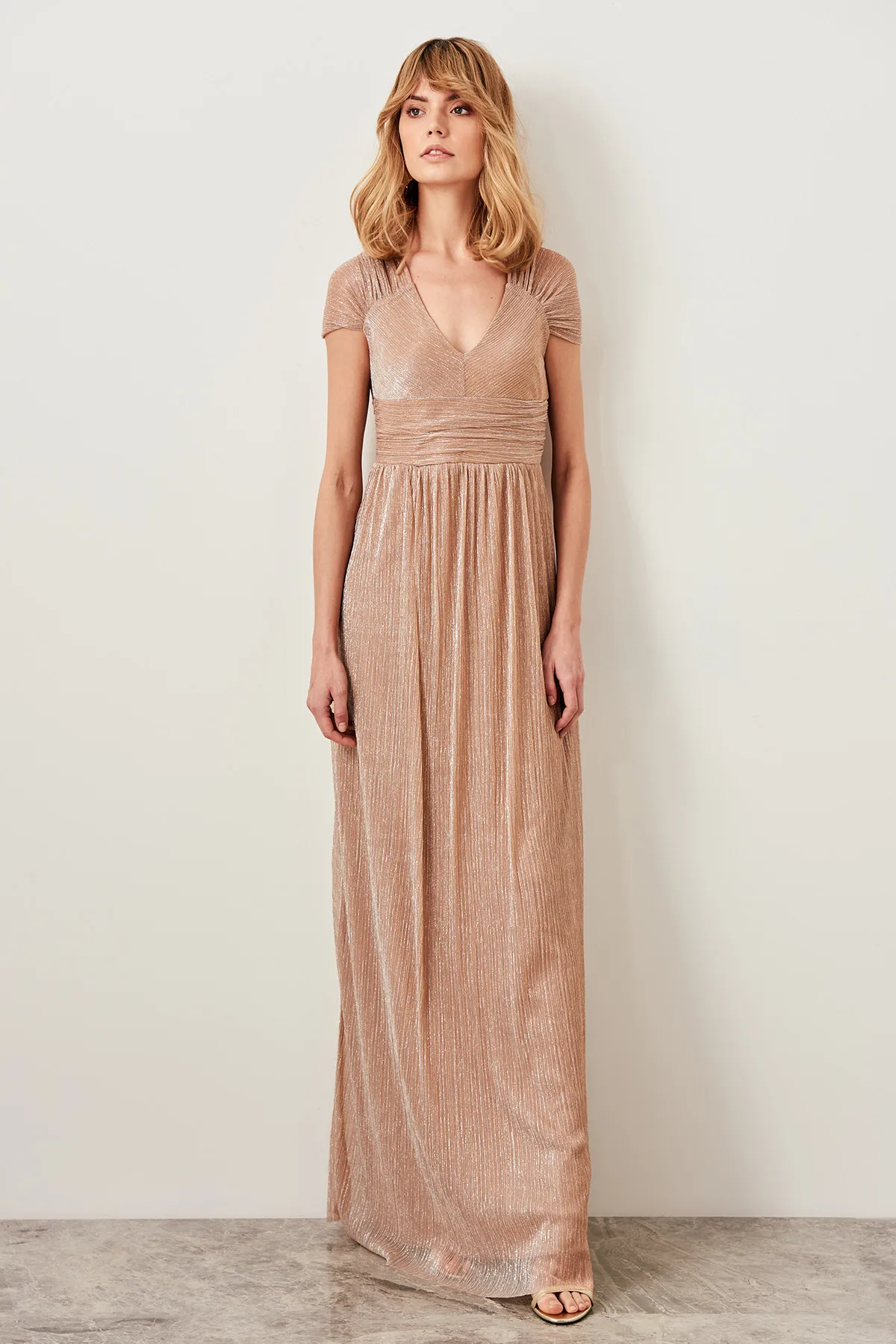 Trendyol воротник детальное светящееся вечернее платье TPRSS19FZ0259|Вечерние платья| |