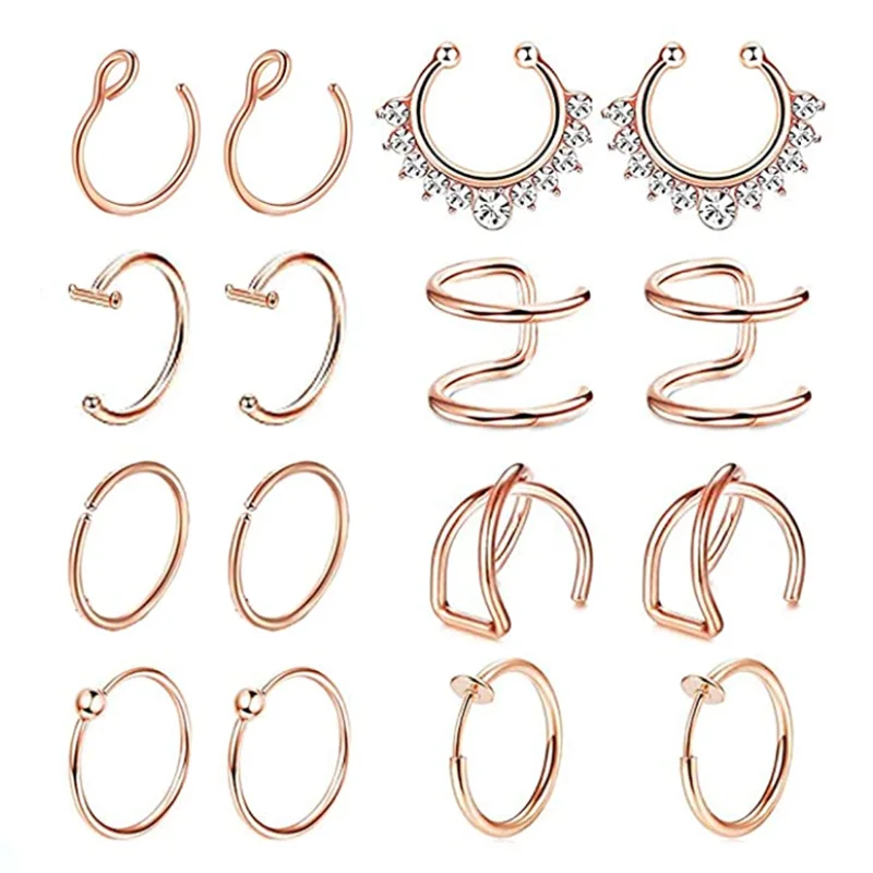 Кольцо имитация для пирсинга носа из нержавеющей стали 1 шт.|Украшения тела| |