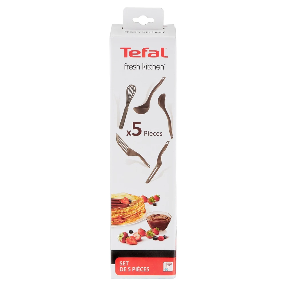 

Tefal K210S514 5 Piece Cooking Utensil Set,Heat Resistant Up To 220 C, Red Dot Design Award 2010, Healthy and Long Lasting