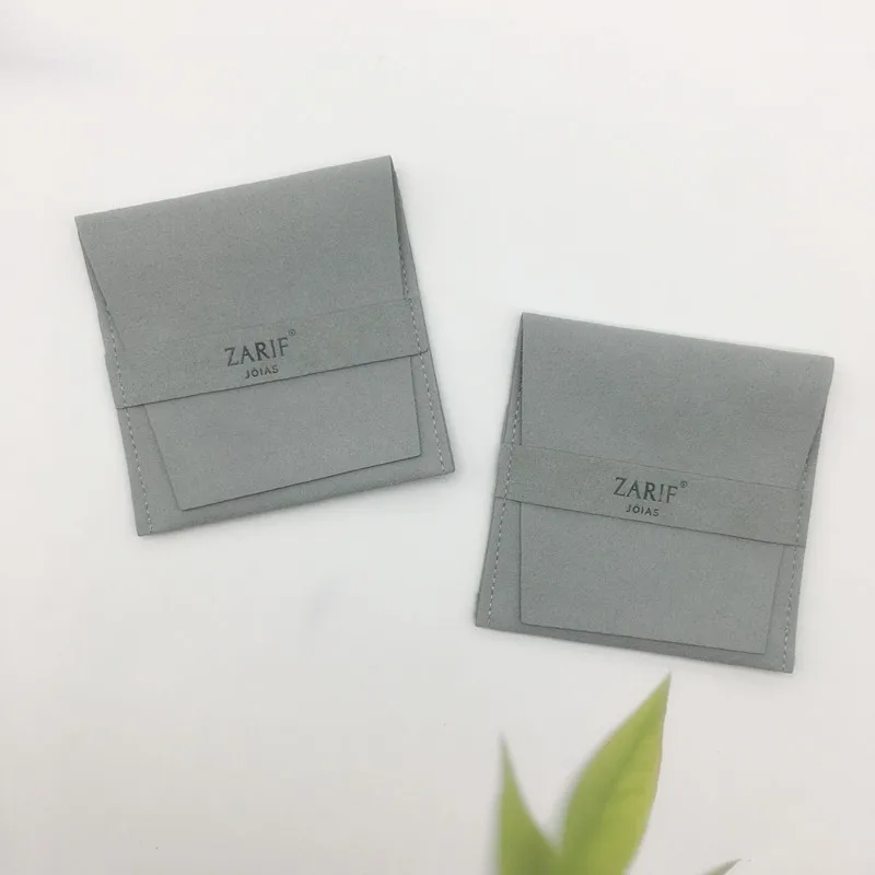 Персонализированная розовая сумка-конверт из микрофибры для ювелирных изделий 50