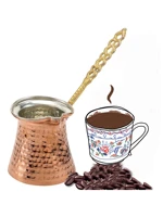 turkish coffee pot copper hand hammered hot chocolate maker greek arabic ibrik briki brown home decor winter gift for women