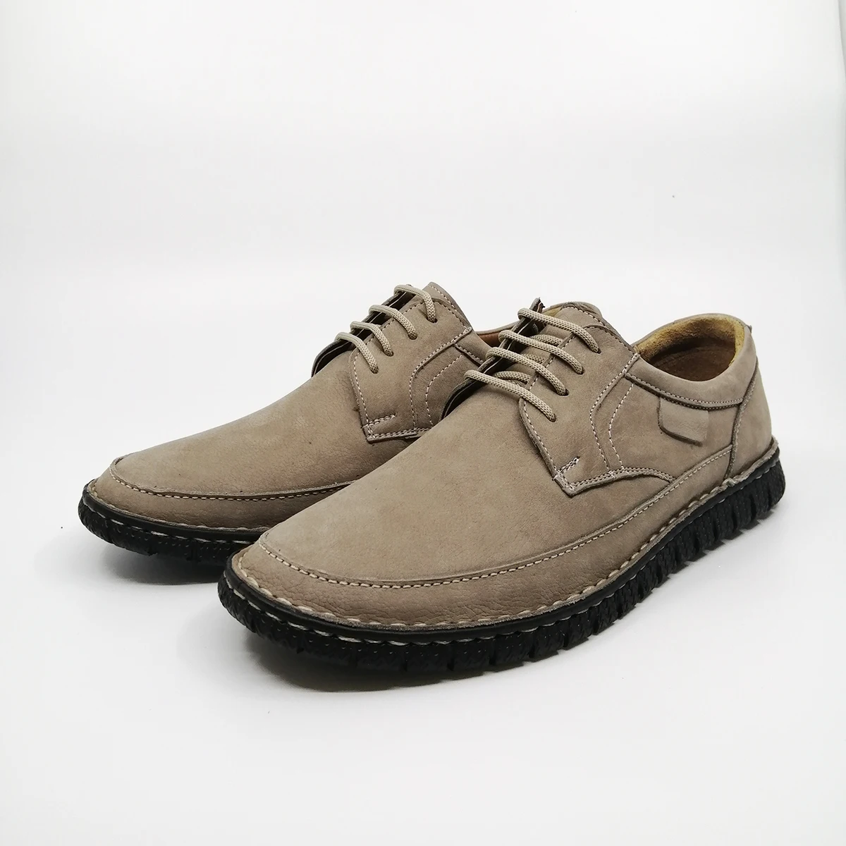 

Mink Color Genuine Nubuck Leather New Season Fashion Stylish Comfortable Walking Breathable Lace-Up Casual Man Shoes