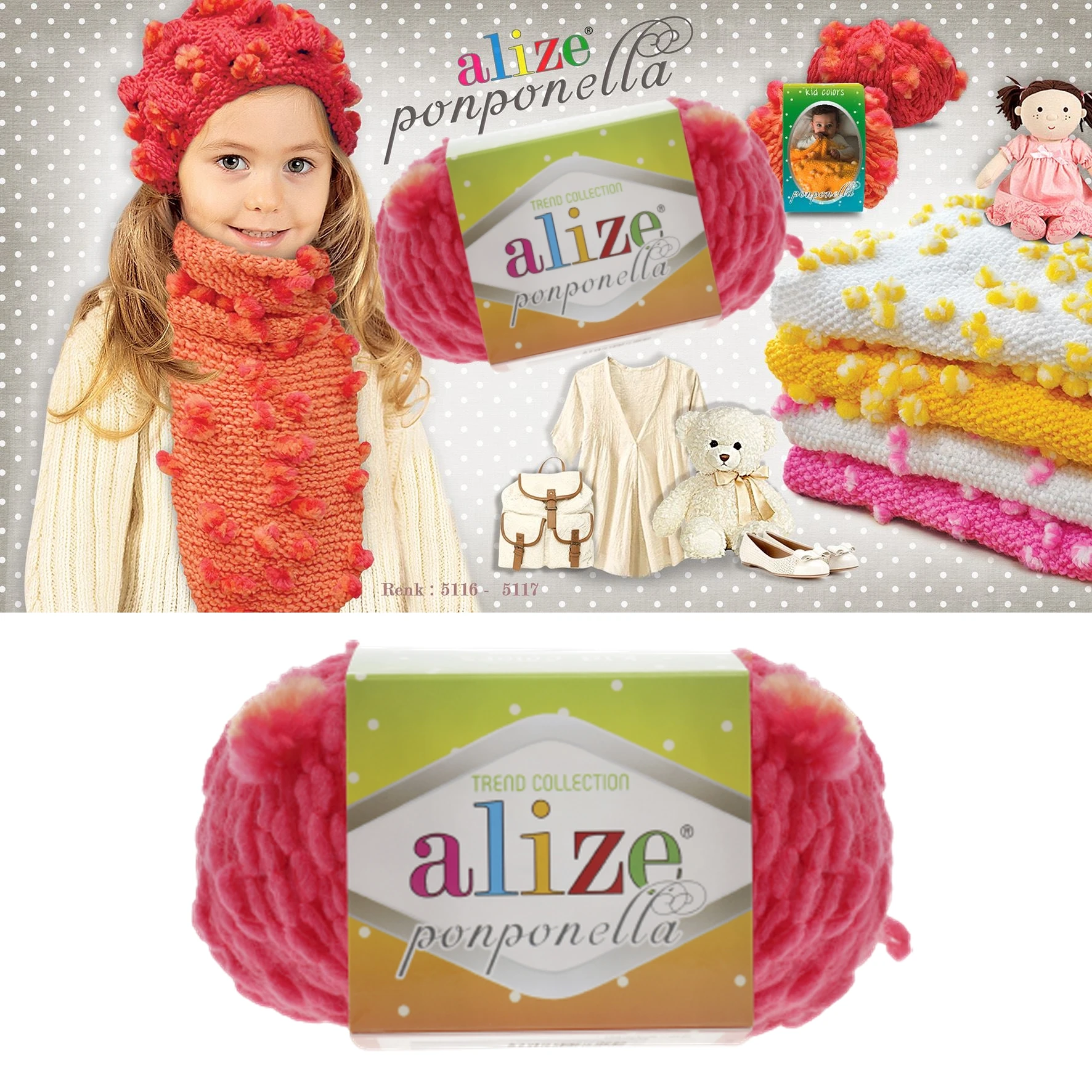 Alize Ponponella пряжа 100gr 100mt % 92 акрил с помпоном шапка детское одеяло дети сумка из