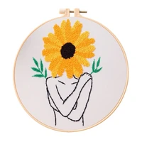 embroidery kits feminism pattern embroidery hoop embroidery thread embroidery materials and tool diy craft for beginner d