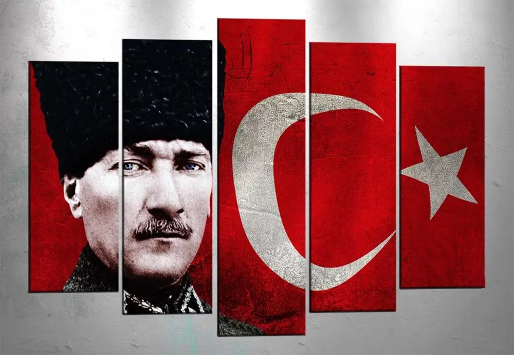 

ata-209 Ataturk Turkish Flag Decorative Canvas Art Canvas Print (80x125cm)