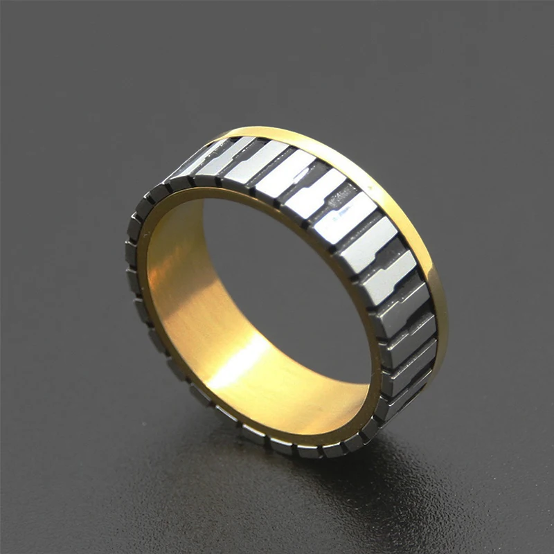 Кольцо из вольфрамовой стали с черно-белыми клавишами пианино ширина 7 мм