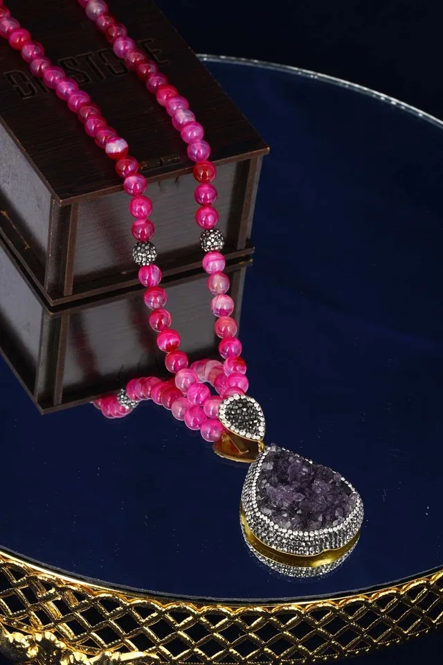 

Dr stone amethyst and agate pendant 20 ar576 128672342