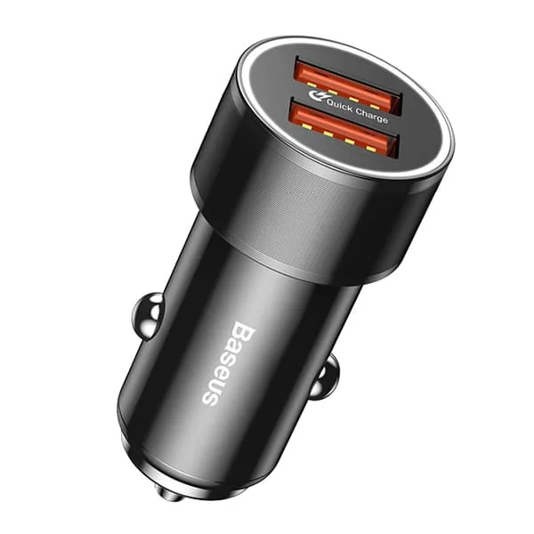 Автозарядка Baseus Small Screw Dual USB Quick Charge 36W черная |
