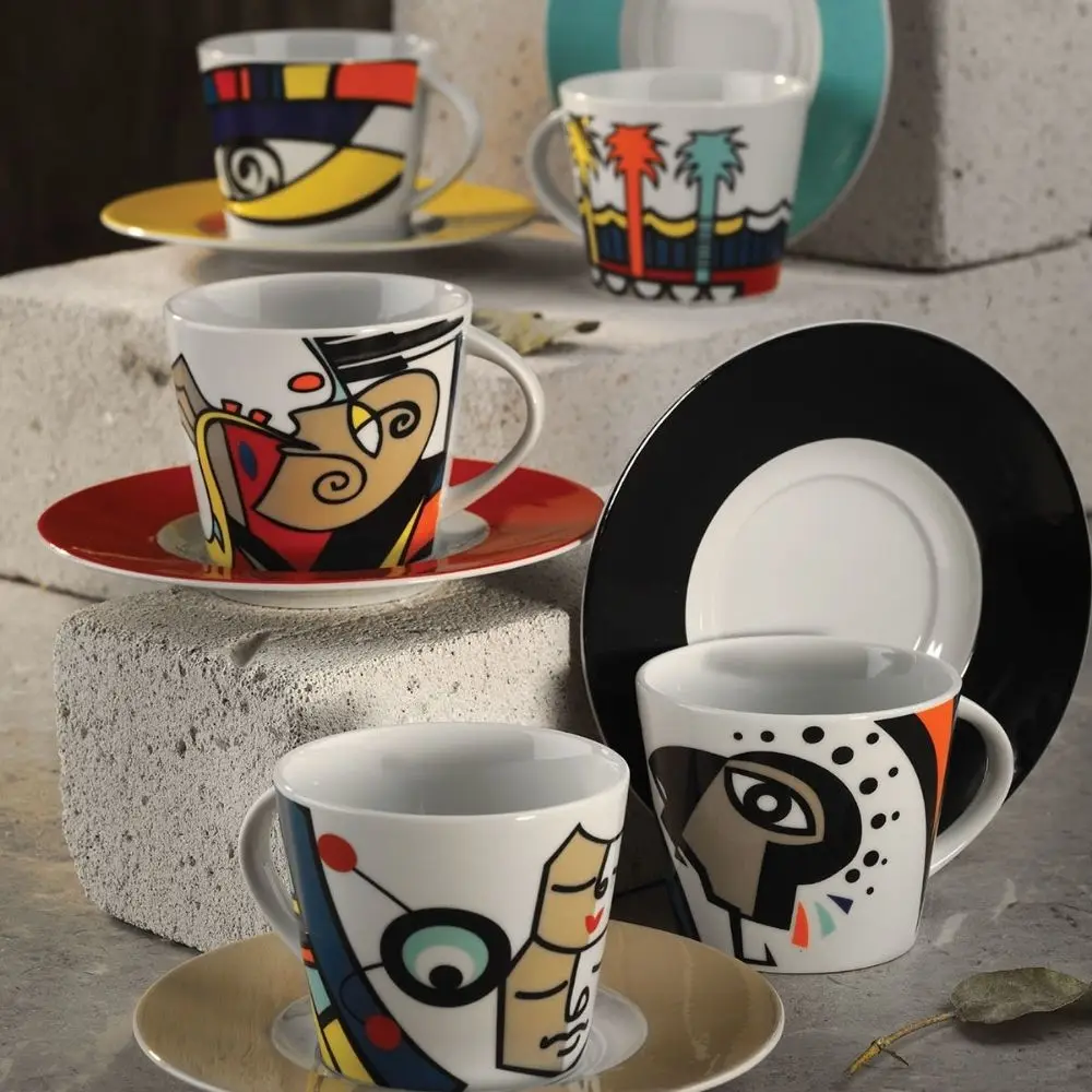 

Coffee Cup Set 12 pieces for 6 people Free Time Kütahya Porselen FAST DELIVERY