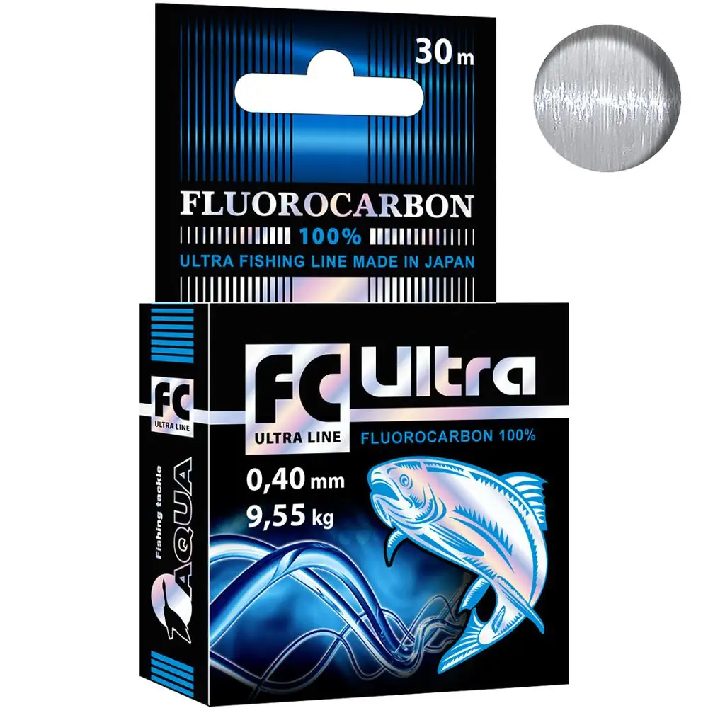 Леска рыболовная AQUA FC Ultra Fluorocarbon 100% (Флюорокарбон ) 30m диаметры от 0 12 до