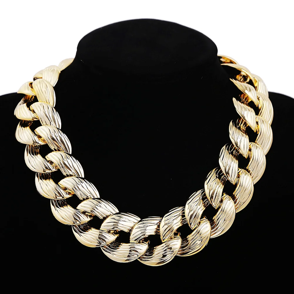 

New Charm Women Choker Necklace Alloy Metal Gold Chain Statement Necklace Punk Simple Design Jewelry Gift