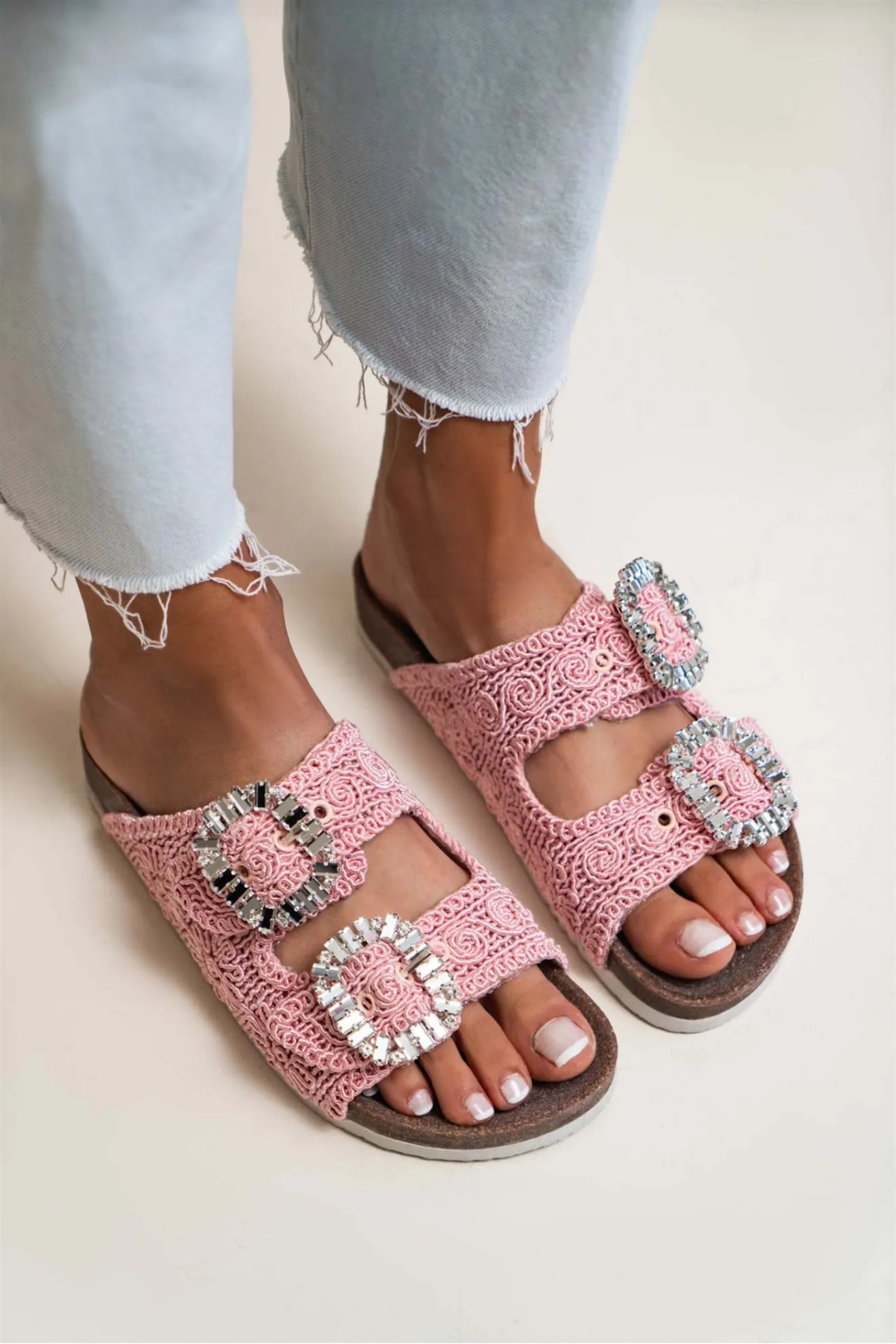 Women's Summer Beach Sandals Fashion Bright Bling Cork Slippers Designer Female Flat Home Snug Shoes Women Shoes 2022 New Season