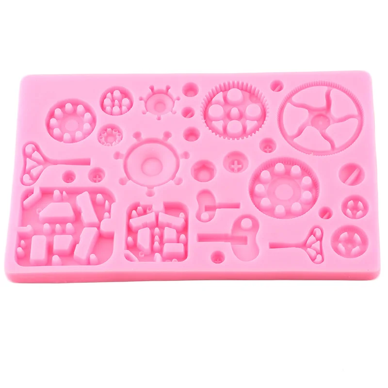

Steampunk Gear Silicone Molds DIY Baby Birthday Fondant Cake Decorating Tools Cupcake Topper Candy Clay Chocolate Gumpaste Mould