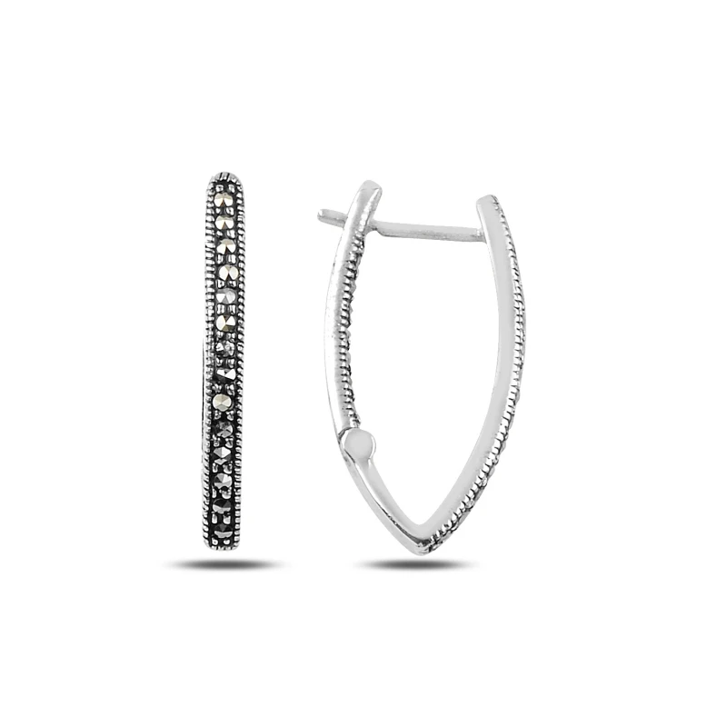 

Silver 925 Sterling 13x25mm Marcasite Earrings