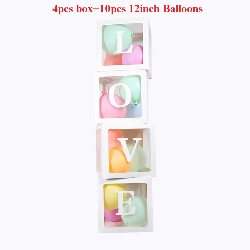 Love Balloon Box A WEIGAO, Большие Детские воздушные шары, прозрачные блоки, картонная коробка для детского душа, подарки для мальчиков девочек, коробка для свадебного декора, коробка для хранения - Цвет: Love Balloon Box A