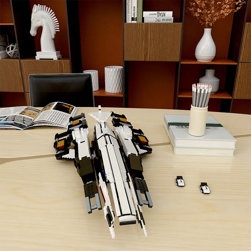 

Moc Mass Effect разведчик корабль Нормандия модель строительных блоков высокотехнологичный Космический Шаттл оружие истребитель Кирпичи игрушк...