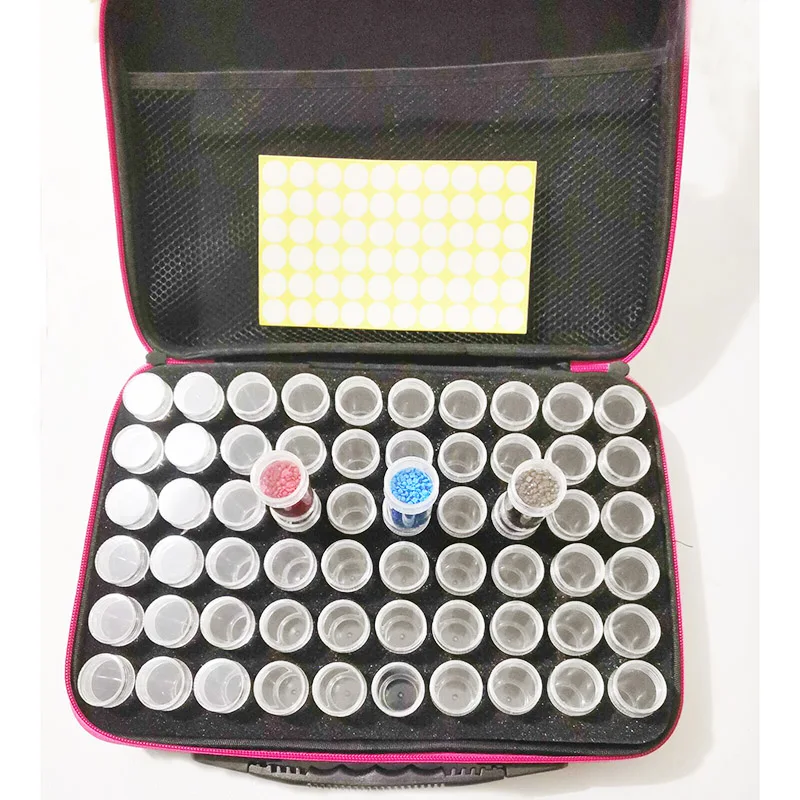 

7 цветов, 30/60 бутылок для алмазной живописи, аксессуары для вышивки крестиком, ящик для инструментов, контейнер, сумка для хранения алмазов, ч...